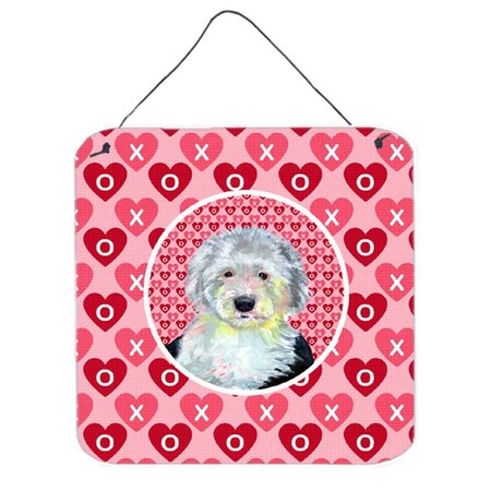 MICASA Old English Sheepdog Valentines Love And Hearts Aluminium Metal Wall Or Door Hanging Prints MI232872